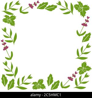 Lavender frame. Hand drawn illustrationfor fabric, paper and other printing and web projects. Vector Stock Vector