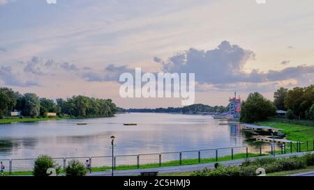 Belgrade / Serbia - July 22, 2019: Ada Ciganlija river island turned into a peninsula located on the Sava river in central Belgrade, Serbia Stock Photo