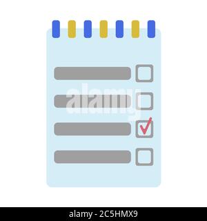Clipboard checklist Icon isolated on white background. Trendy flat style for graphic design, web-site. Vector illustration EPS 10.  Stock Vector