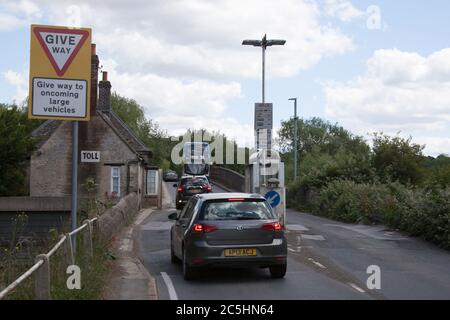 The Swinford Toll bridge near Eynsham in West Oxfordshire in the UK Stock Photo