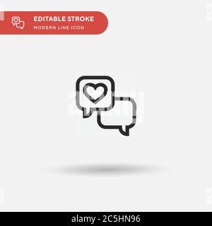 Love Message Simple vector icon. Illustration symbol design template for web mobile UI element. Perfect color modern pictogram on editable stroke. Love Message icons for your business project Stock Vector