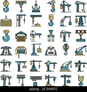 Crane icons vector flat Stock Vector