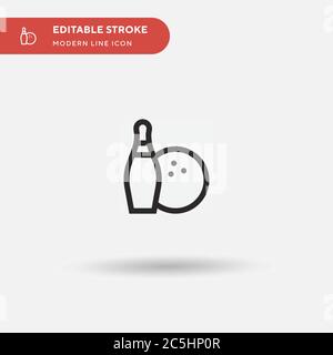 Bowling Simple vector icon. Illustration symbol design template for web mobile UI element. Perfect color modern pictogram on editable stroke. Bowling icons for your business project Stock Vector