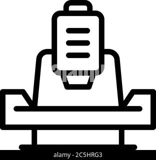 Boring lathe icon, outline style Stock Vector