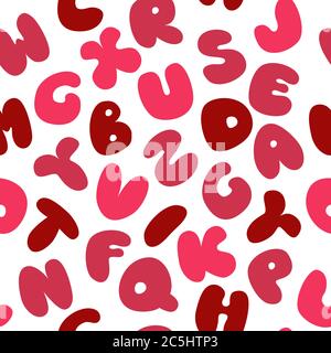 The chubby letters pattern. Alphabet for print and digital. Children s theme, school design. Vector Stock Vector