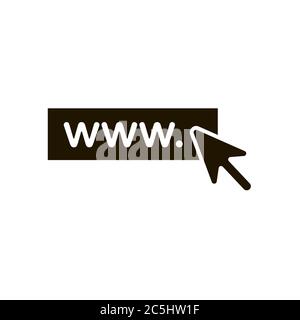 Browser search bar and mouse cursor icon in trendy flat style isolated on white background. Eps 10. Stock Vector