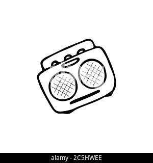 Single hand-drawn radiola icon. Musical symbol. Vector Stock Vector