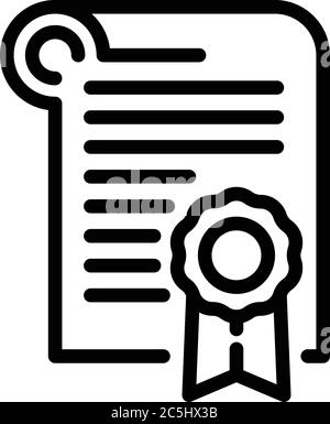 Tourism manager diploma icon, outline style Stock Vector