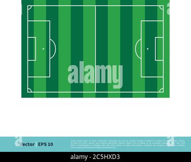Soccer Field, Football Field Top View Vector Template Illustration Design. Vector EPS 10. Stock Vector