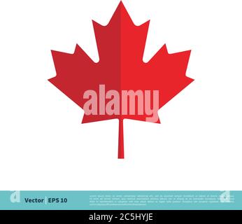 Red Maple Leaf Icon Vector Logo Template Illustration Design. Vector EPS 10. Stock Vector