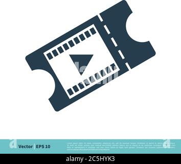 Movie Ticket Icon Vector Logo Template Illustration Design. Vector EPS 10. Stock Vector