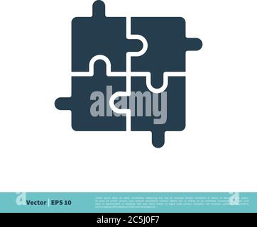 Jigsaw Puzzle Pieces Icon Vector Logo Template Illustration Design. Vector EPS 10. Stock Vector