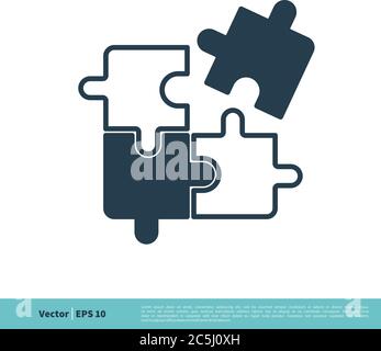 Jigsaw Puzzle Pieces Icon Vector Logo Template Illustration Design. Vector EPS 10. Stock Vector