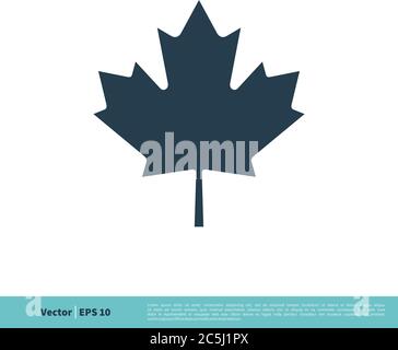 Red Maple Leaf Icon Vector Logo Template Illustration Design. Vector EPS 10. Stock Vector