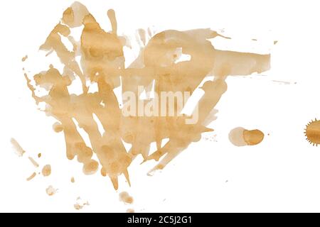 Stains of a coffee isolated on white background. Stock Photo