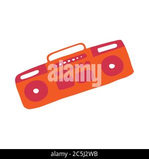 Single hand-drawn record player icon. Musical symbol. Vector Stock Vector