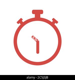 Red stopwatch icon on white background. Vector illustration in trendy flat style. ESP 10. Stock Vector