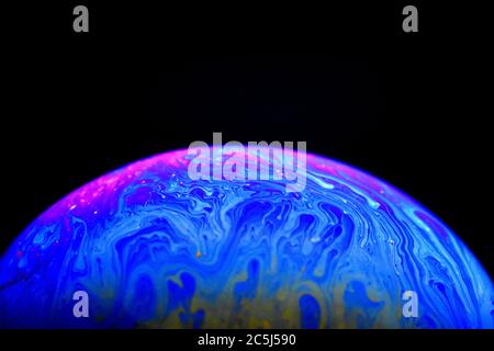 Color pattern of soap bubble. Macro. Abstract. Concept. Stock Photo