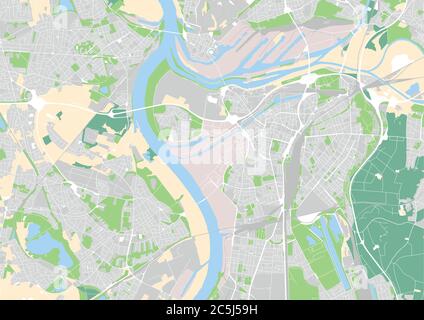 vector city map of Duisburg, Germany Stock Vector