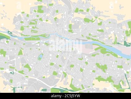 vector city map of Cork, Ireland Stock Vector