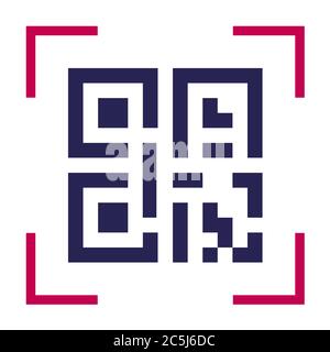 Qr code for smart phone on white background. Vector illustration in trendy flat style. ESP 10. Stock Vector