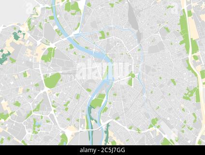 vector city map of Toulouse, France Stock Vector