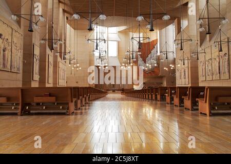 Interior of Cathedral of Our Lady of the Angels in Los Angeles, California, United States. Stock Photo