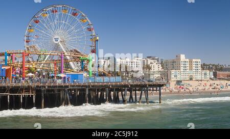 Las Angeles, California - September 9, 2019: Pacific Park and Santa Monica Beach, Los Angeles, United States. Stock Photo