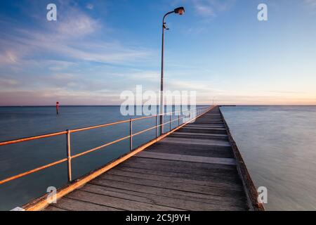 Rye Pier at Sunrise in Australia Stock Photo