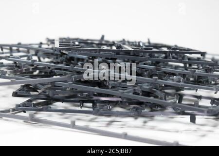 Plastic Model Kits on white background Stock Photo