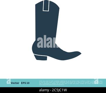 Cowboy Boot Icon Vector Logo Template Illustration Design. Vector EPS 10. Stock Vector