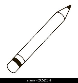 Pencil icon on white background. Vector illustration in trendy flat style. ESP 10. Stock Vector