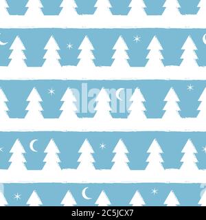 winter woodland seamless vector pattern Stock Vector