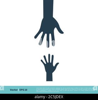 Hand Helping Icon Vector Logo Template Illustration Design. Vector EPS 10. Stock Vector