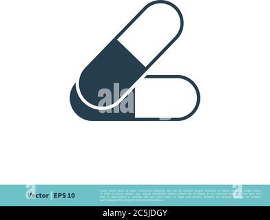 Capsule Icon Vector Logo Template Illustration Design. Vector EPS 10. Stock Vector