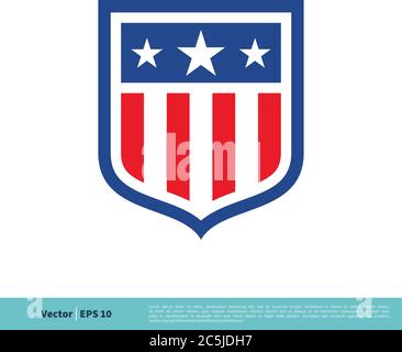 Shield Emblem Sport Team Icon Vector Logo Template Illustration Design. Vector EPS 10. Stock Vector