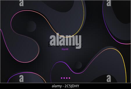 Moving black abstract background. Dynamic Effect. Vector Illustration. Design Template. Stock Vector