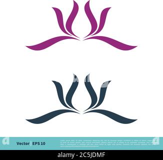 Lotus Flower Swoosh Icon Vector Logo Template Illustration Design. Vector EPS 10. Stock Vector