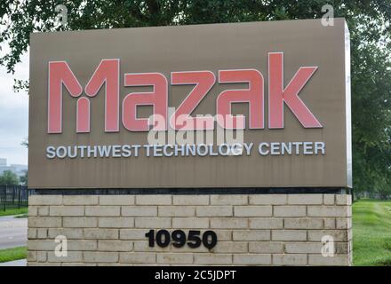 Houston, Texas/USA 07/03/2020: Mazak business sign in Houston, TX. Southwest Technology Center. Japanese machine tool builder company founded in 1919. Stock Photo