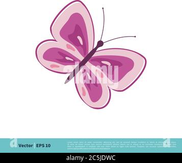Butterfly Icon Vector Logo Template Illustration Design. Vector EPS 10. Stock Vector