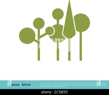 Green Tree Icon Vector Logo Template Illustration Design. Vector EPS 10. Stock Vector