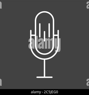 Unique Mic Vector Line Icon Stock Vector