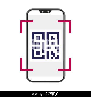 Qr code for smart phone on white background. Vector illustration in trendy flat style. ESP 10. Stock Vector