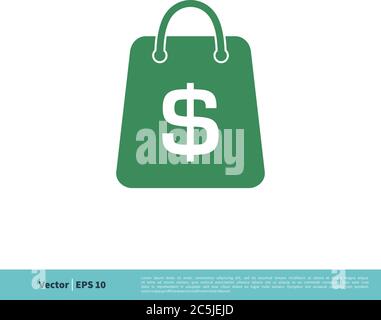 Shopping Bag Icon Vector Logo Template Illustration Design. Vector EPS 10. Stock Vector