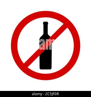 No alcohol sign on white background. Vector illustration in trendy flat style. EPS 10 Stock Vector