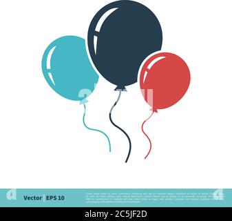 Balloon Icon Vector Logo Template Illustration Design. Vector EPS 10. Stock Vector