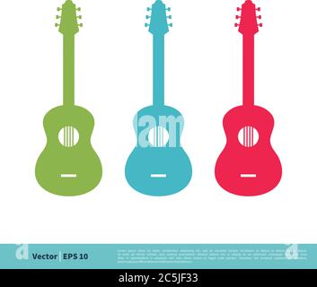 Guitar Colorful Set Icon Vector Logo Template Illustration Design. Vector EPS 10. Stock Vector