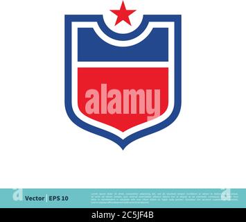 Shield Emblem Sport Team Icon Vector Logo Template Illustration Design. Vector EPS 10. Stock Vector