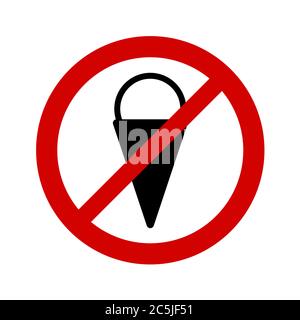 No ice cream sign on white background. Vector illustration in trendy flat style. EPS 10 Stock Vector