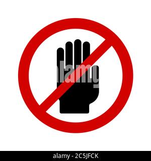 Do Not Touch sign on white background. Vector illustration in trendy flat style. EPS 10 Stock Vector
